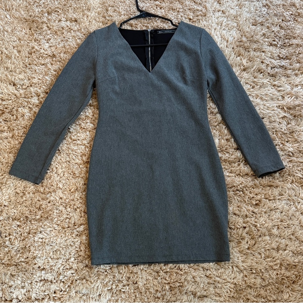 Zara Gray Long Sleeve Dress